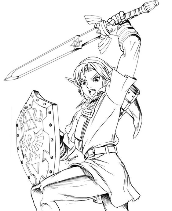 Free easy to print zelda coloring pages