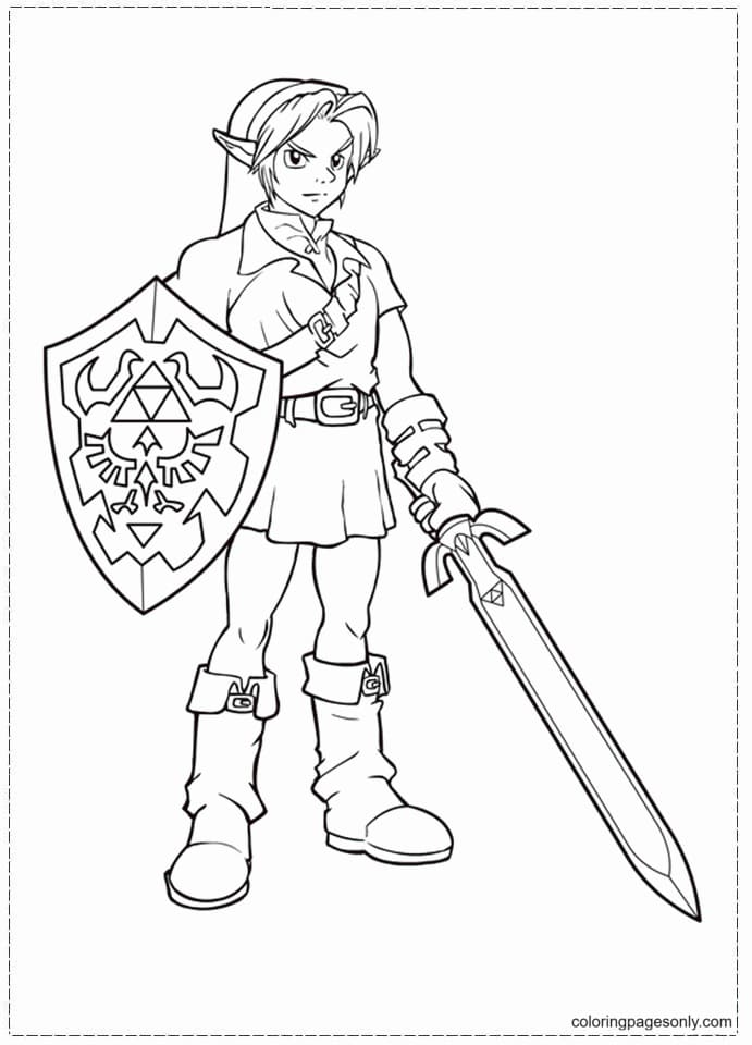 Link legend of zelda coloring page