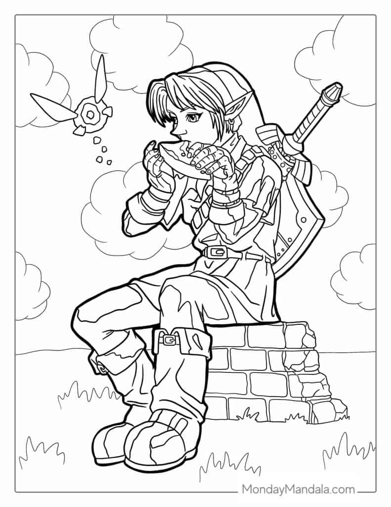 Zelda coloring pages free pdf printables