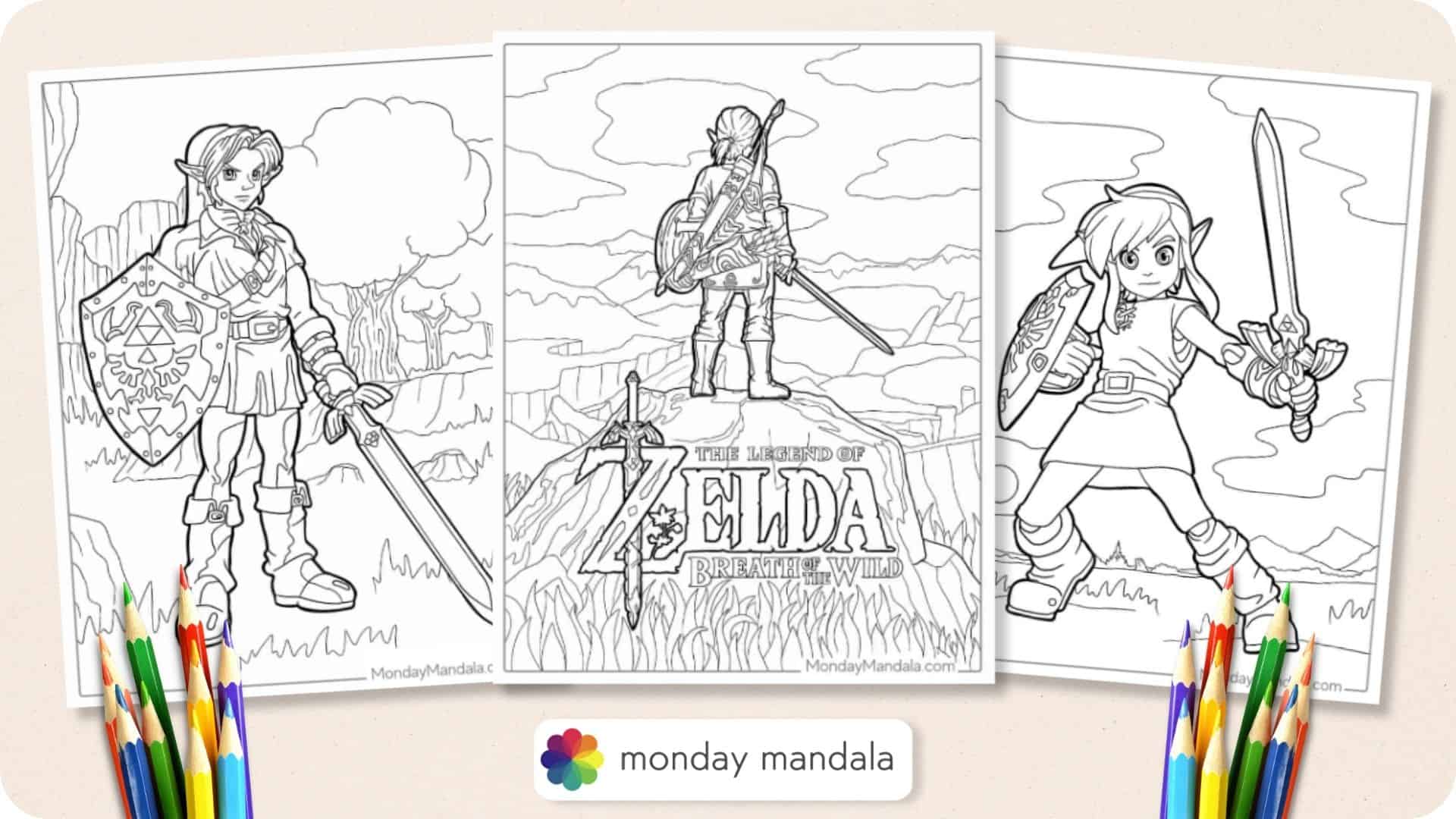 Zelda coloring pages free pdf printables