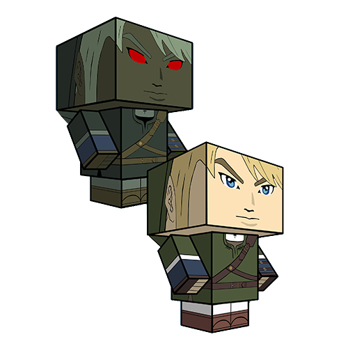 Link and dark link from legend of zelda paper craft model free printable papercraft templates