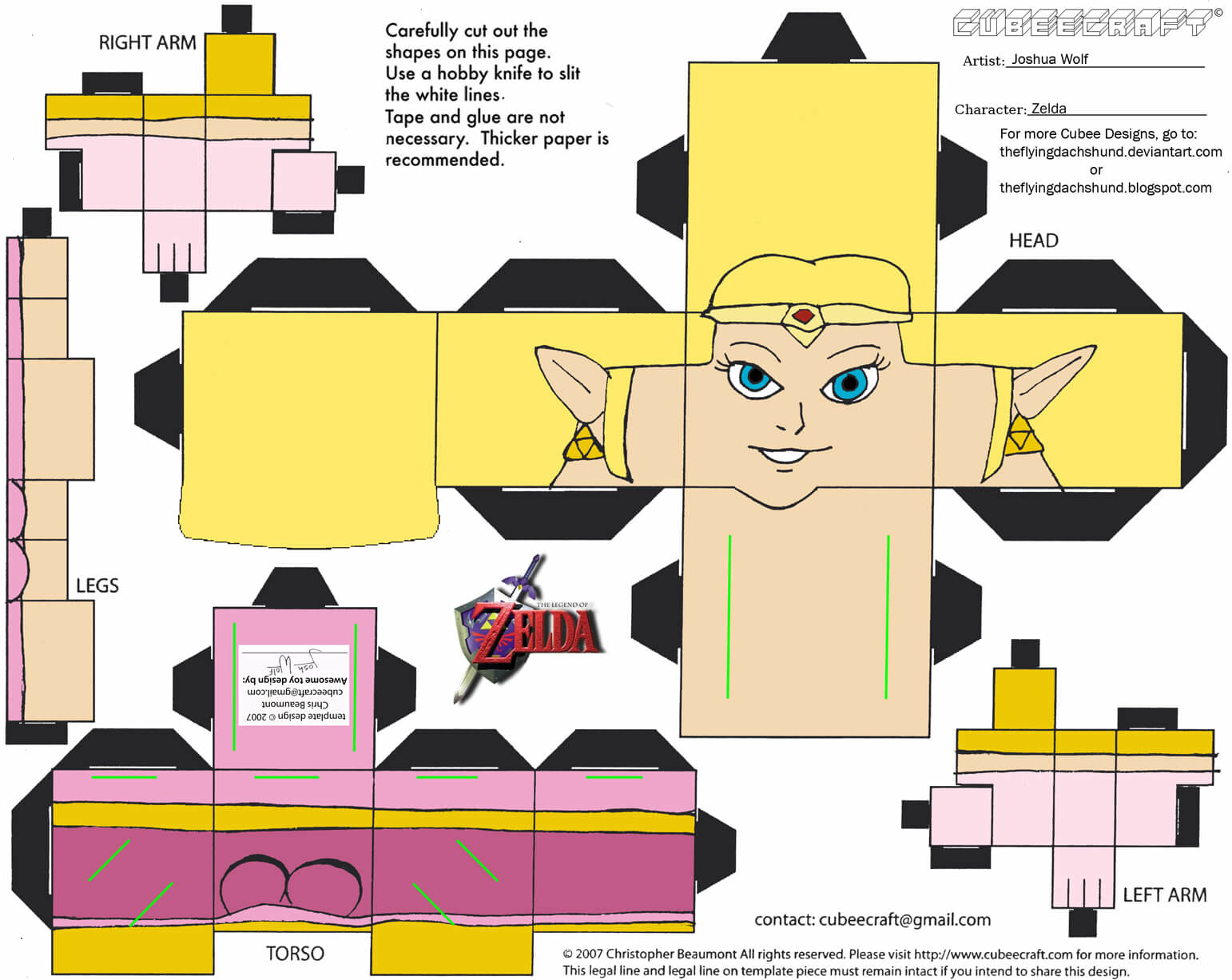 Zelda paper toy free printable papercraft templates