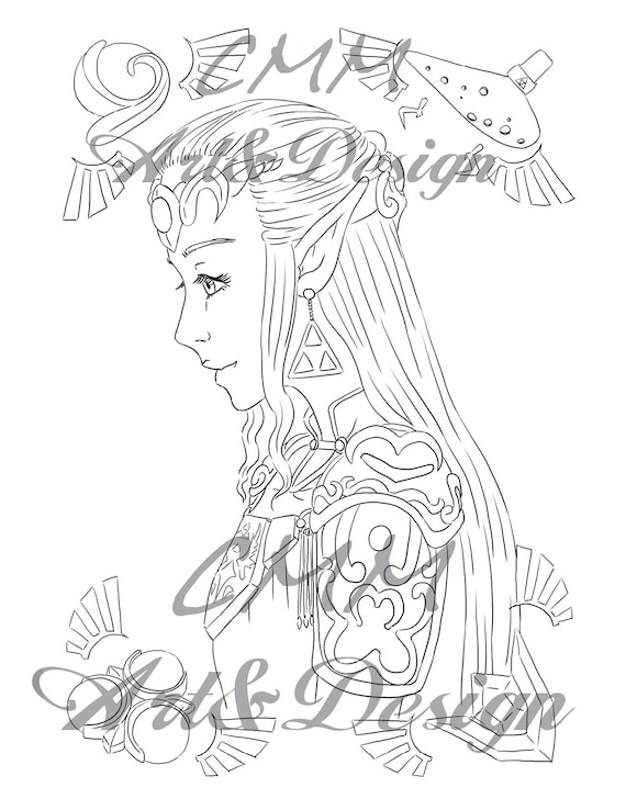 Printable coloring page zelda oot fan art