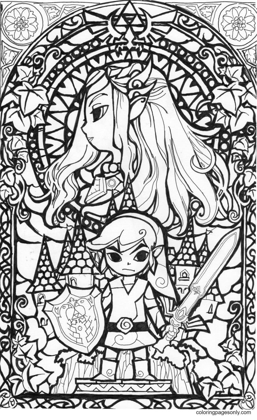 Zelda coloring pages printable for free download