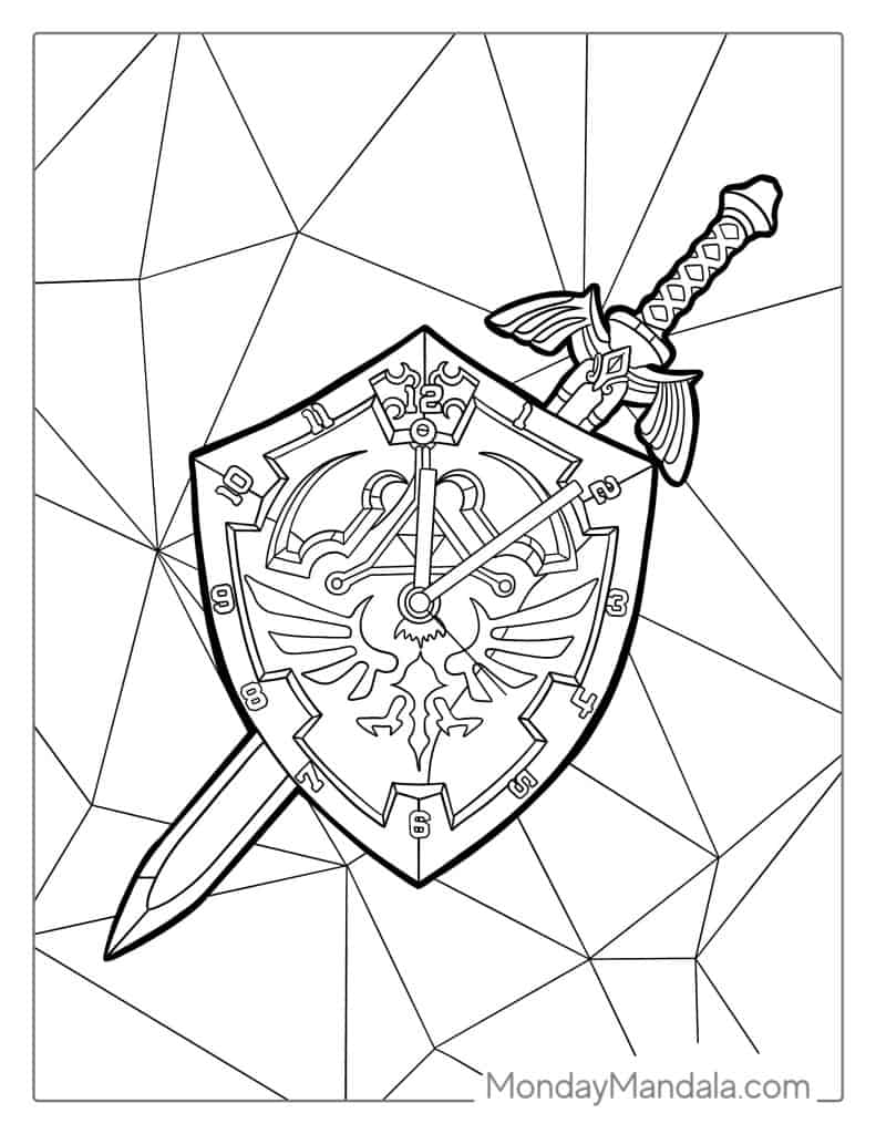 Zelda coloring pages free pdf printables