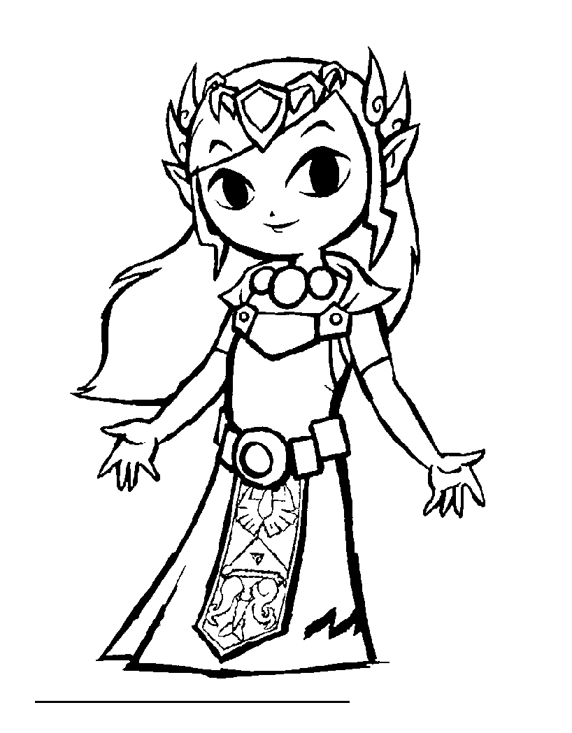 Free zelda drawing to print and color