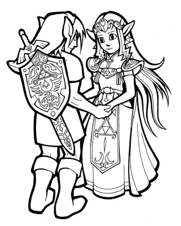 The legend of zelda coloring pages