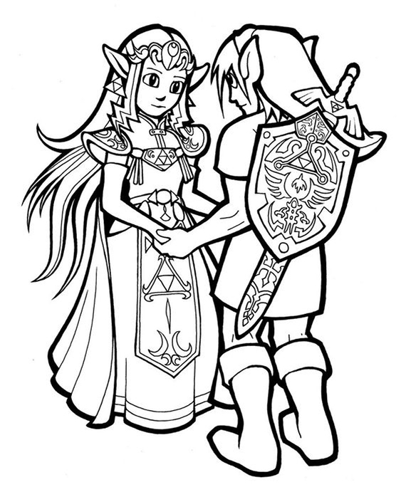 Free easy to print zelda coloring pages