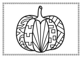 Pumpkin zentangle no prep coloring page by pooley productions tpt