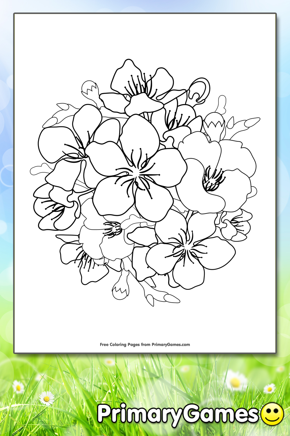 Cherry blossoms coloring page â free printable pdf from