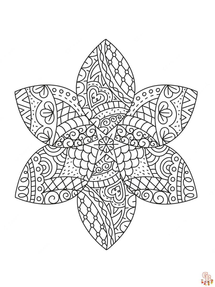 Printable zentangle coloring pages free for kids and adults