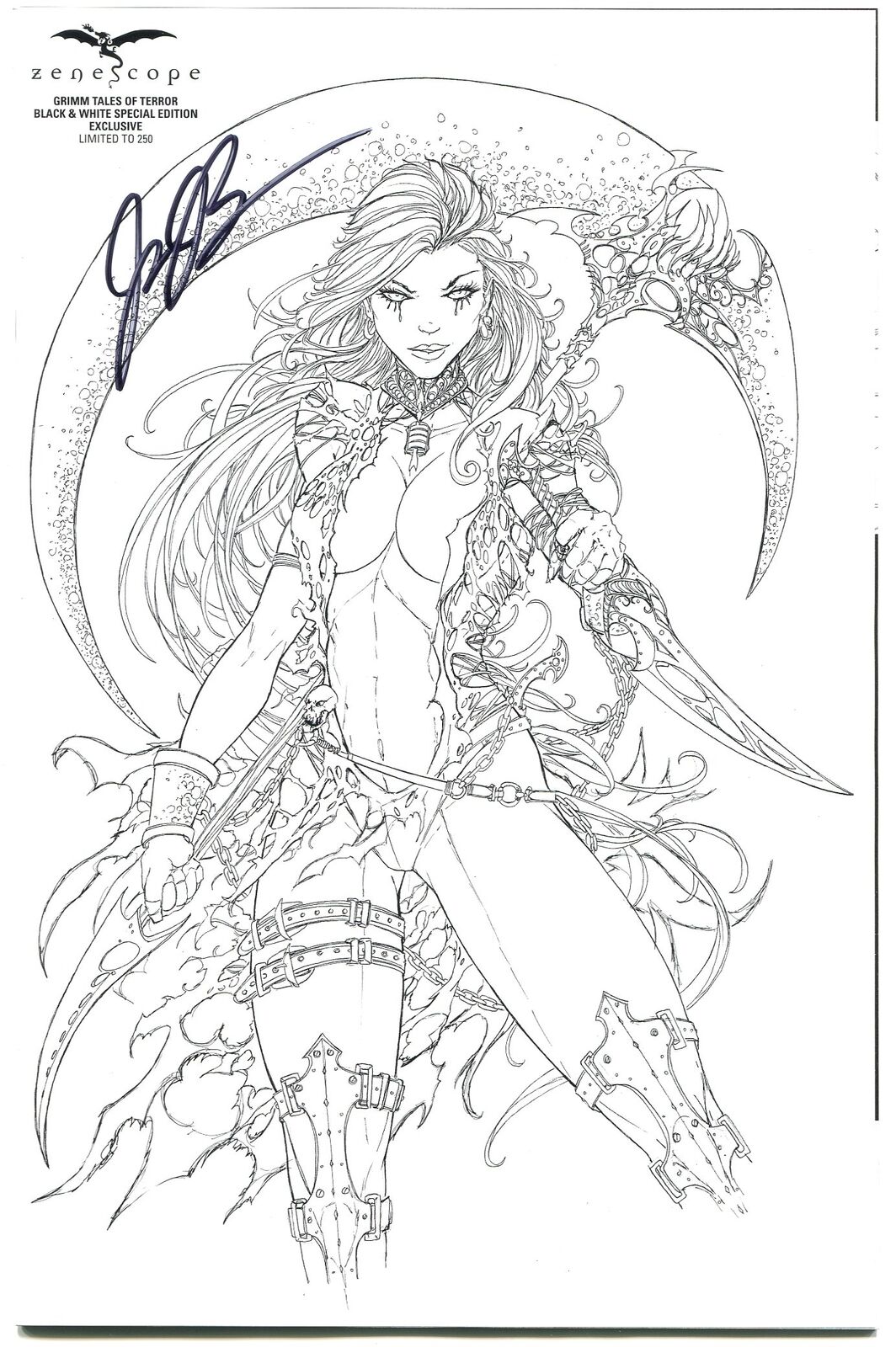 Grimm fairy tales terror black white zenescope exclusive cover d signed ic books