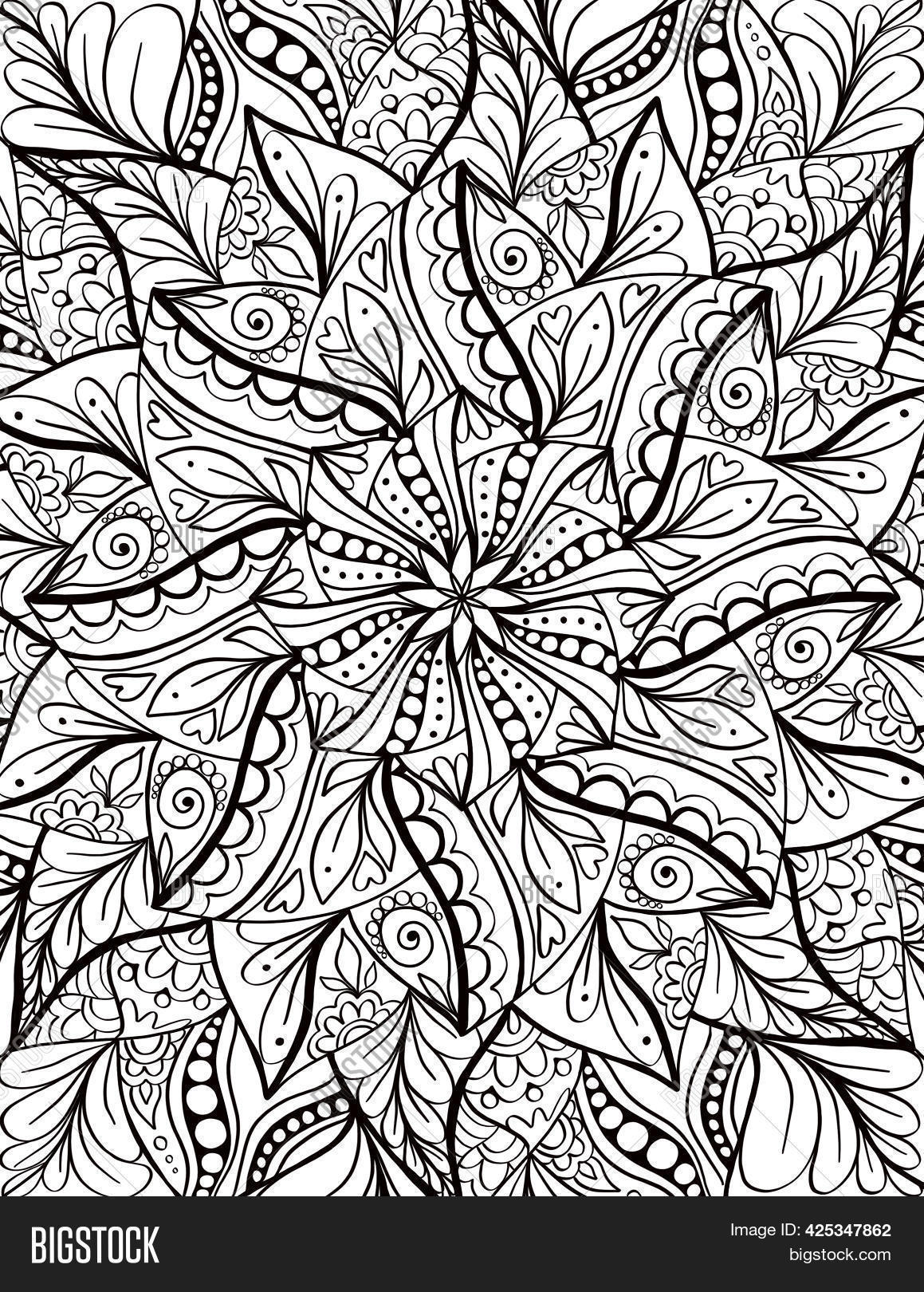 Mandala adult coloring image photo free trial bigstock