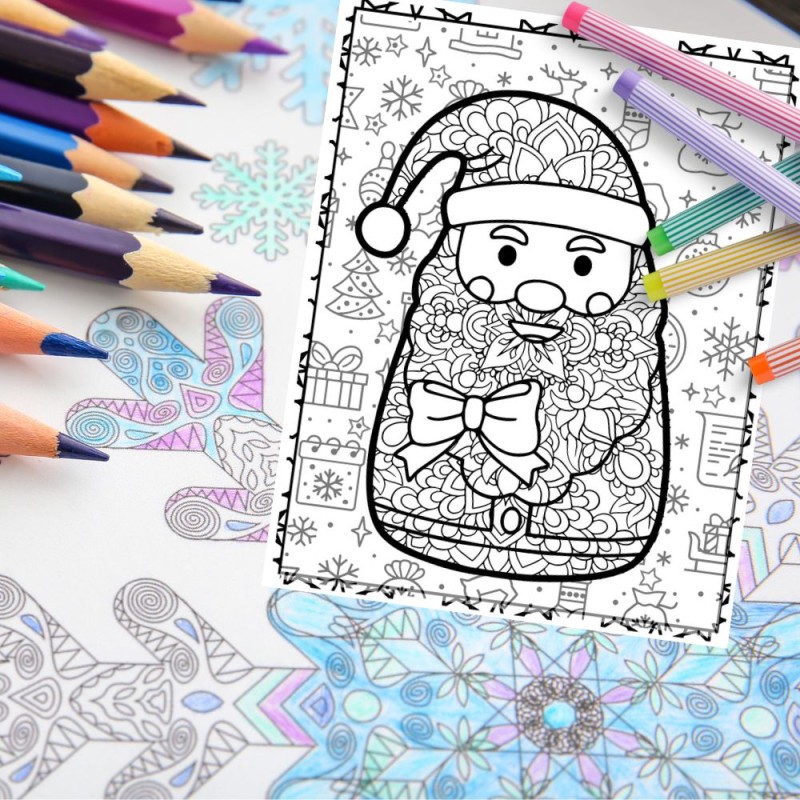 Winter lhiver zentangle mandala coloring pages