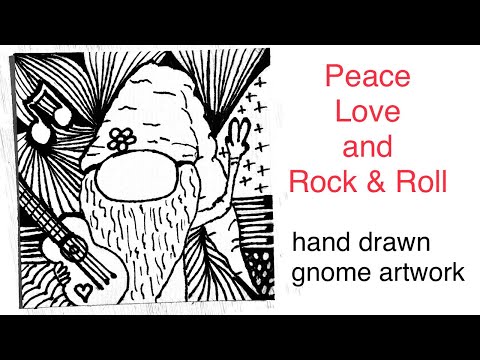 Fun zentangle music inspired gnome drawing coloring page whimsical art part of