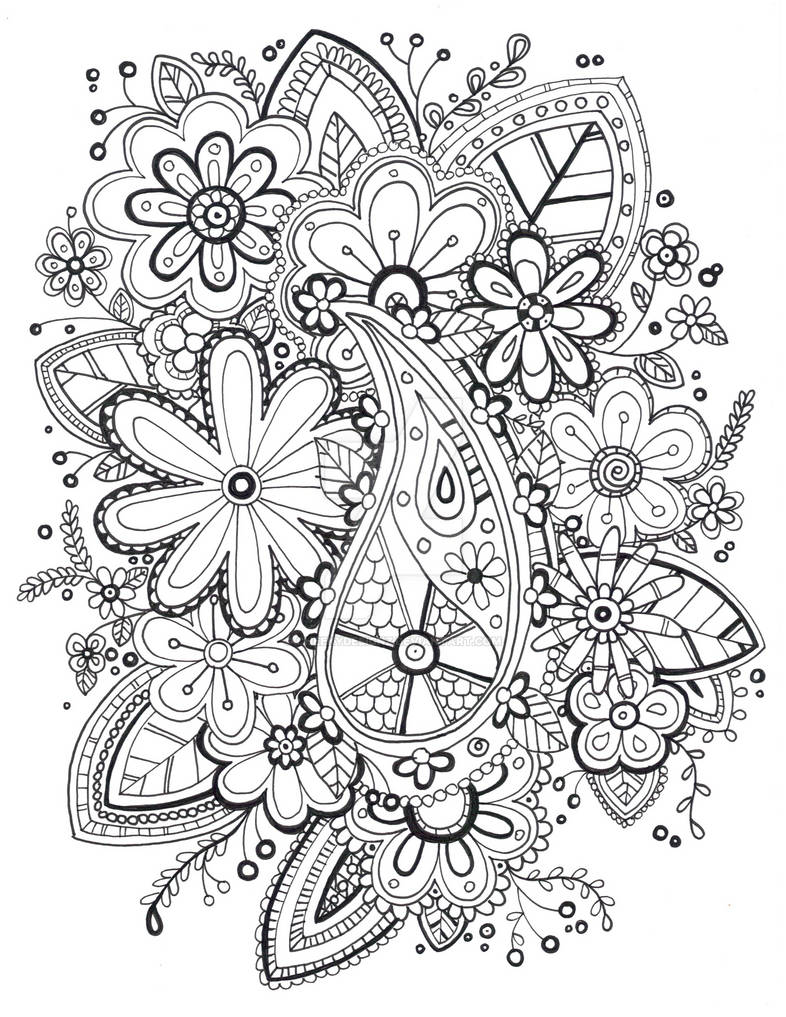 Zentangle coloring page by cheekydesignz on