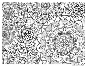 Zentangle coloring page mandala by love from miss h tpt