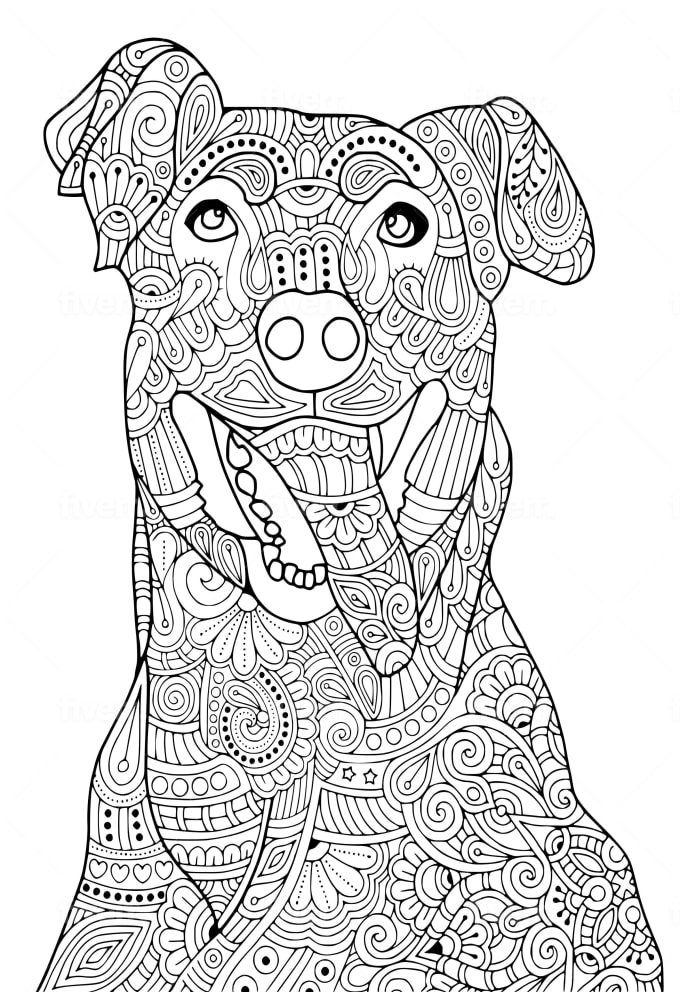 Create your animal mandala zentangle adult coloring page by okyoussef