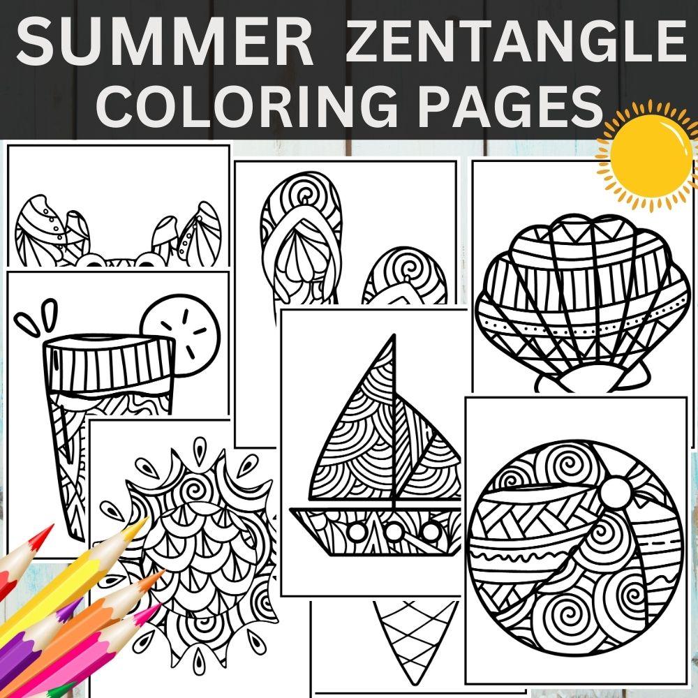 Zentangle summer coloring pages a relaxing way to unwind