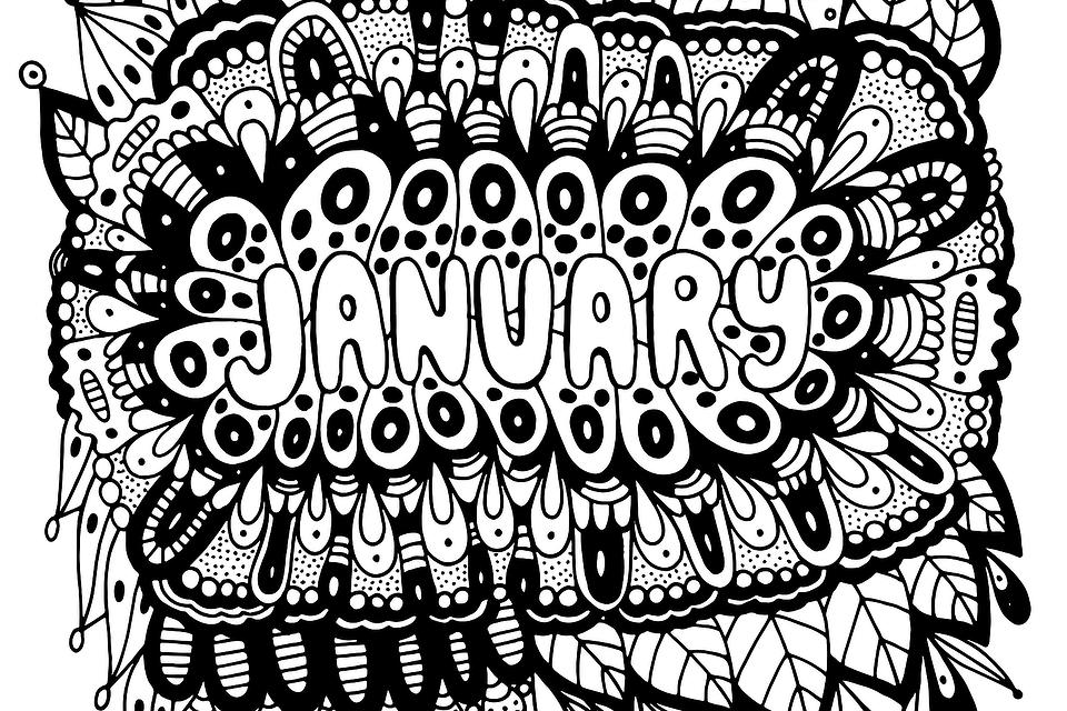 Month coloring pages free printable mandala months zentangleâ