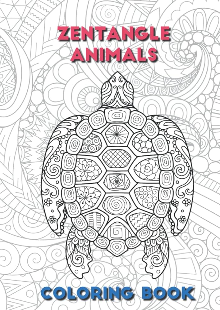 Zentangle animals coloring book relaxing activity edition moonlight books books