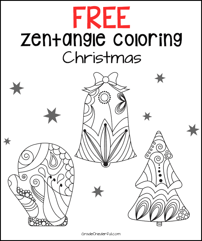 Zentangle christmas coloring pages grade onederful