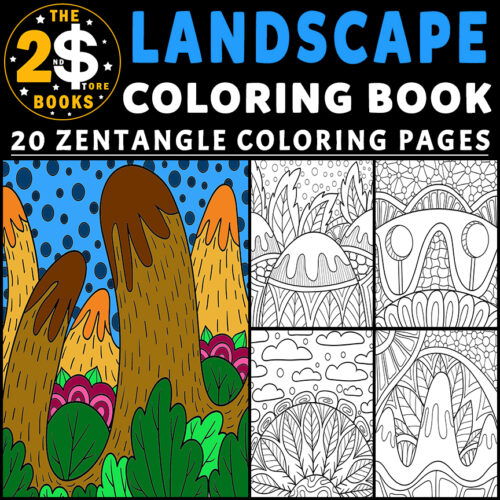 Landscape zentangle coloring book