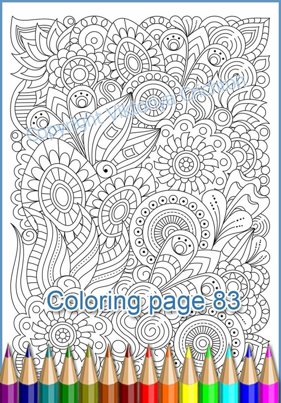 Adult coloring page zentangle pattern zentangle flowers inspired coloring sheet printable art original