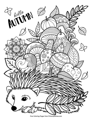 Autumn zentangle coloring page â free printable pdf from