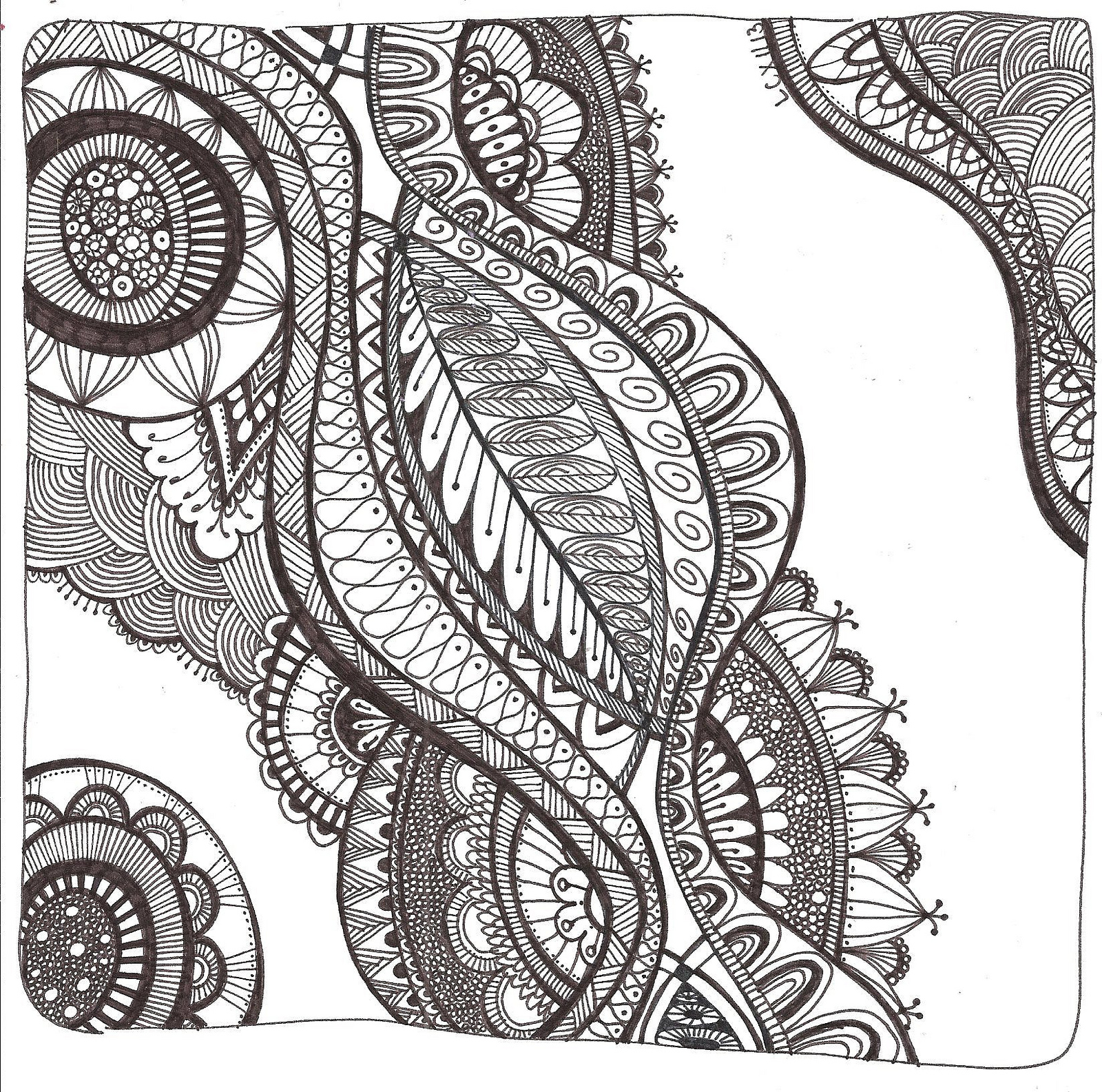 Free printable zentangle coloring pages for adults