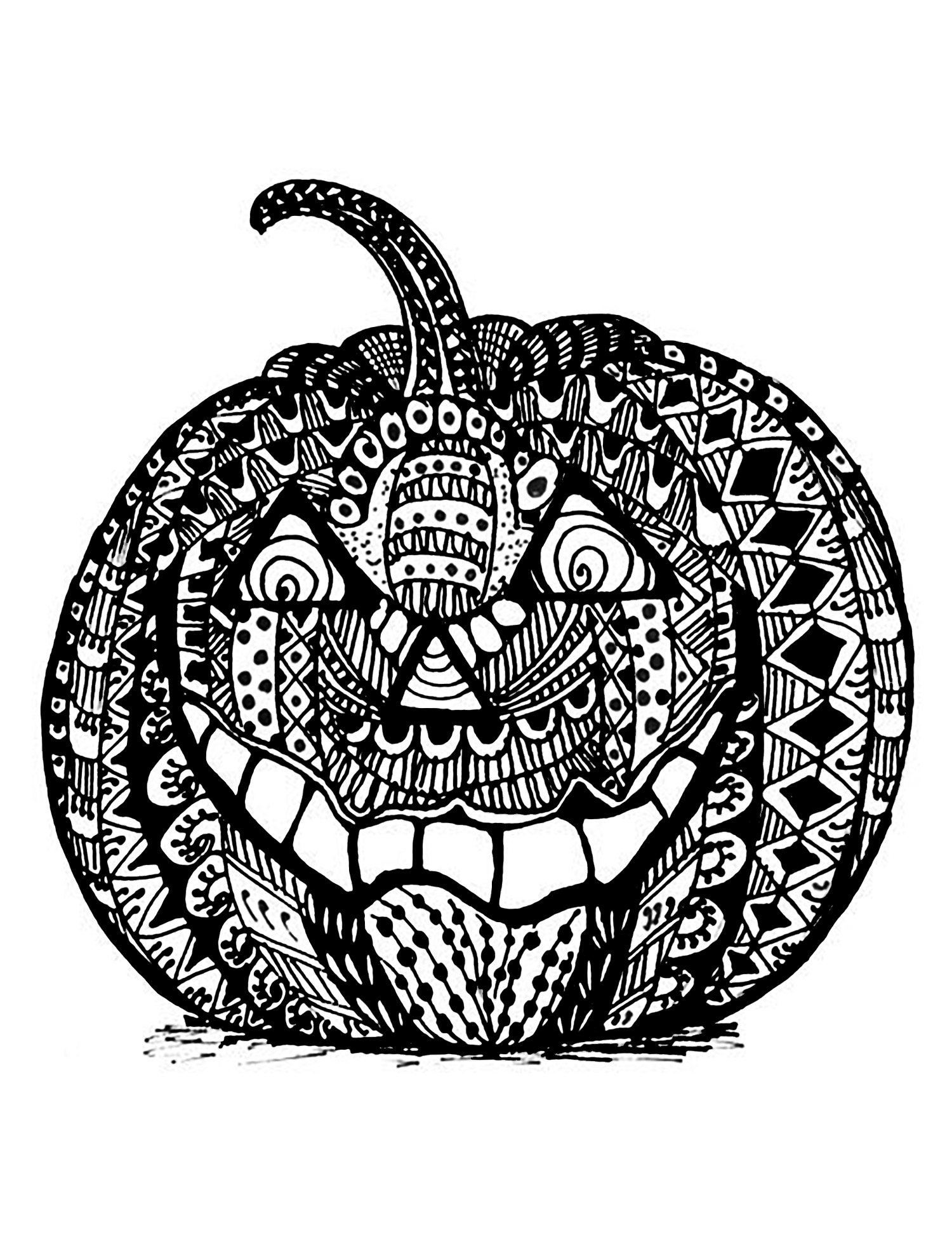Halloween zentangle pumpkin