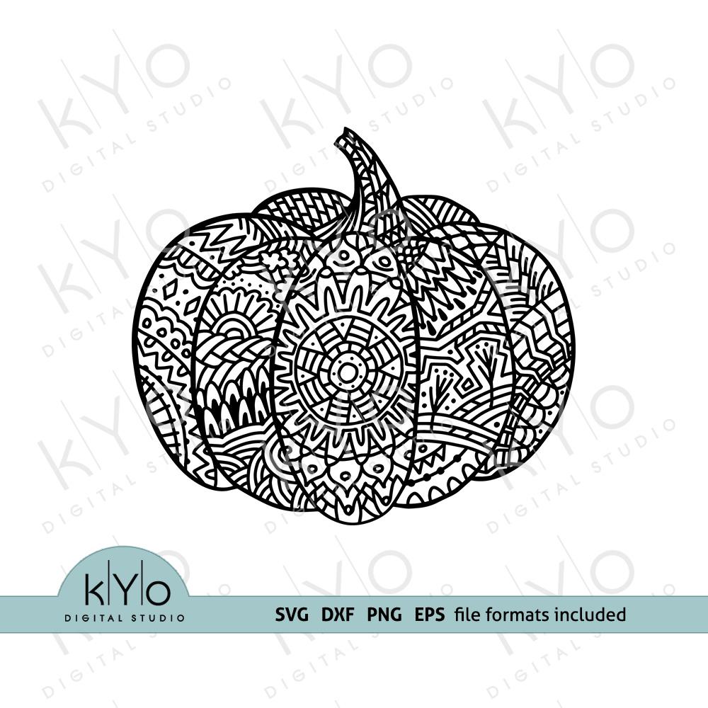 Pumpkin mandala svg files zentangle pumpkin svg