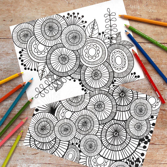 Zentangle colouring pages