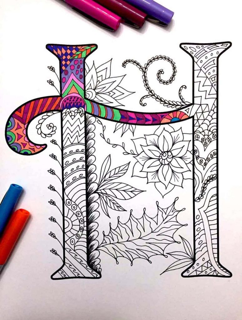 Alphabet zentangle design a