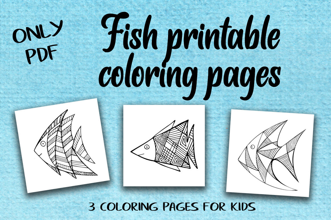 Zentangle fish printable coloring pages by irisidia