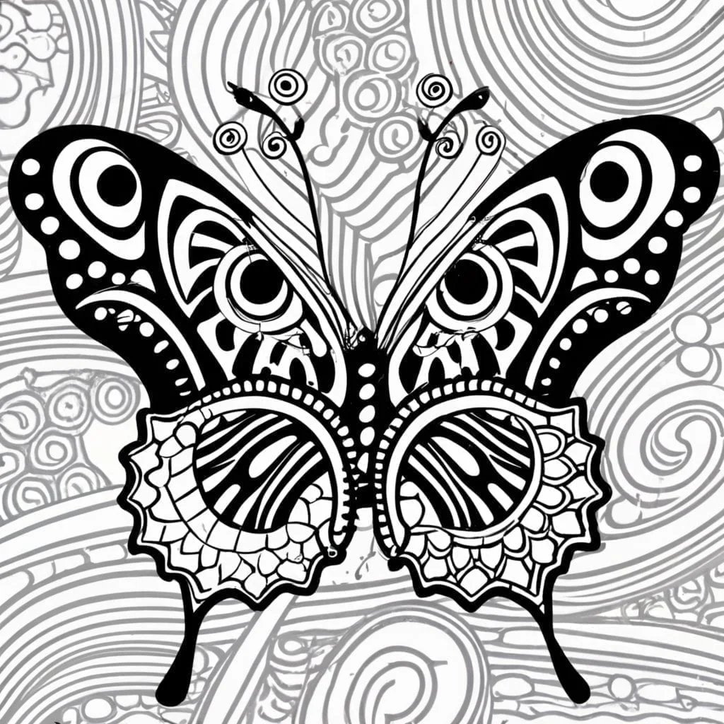 Charming butterflies animals coloring pages