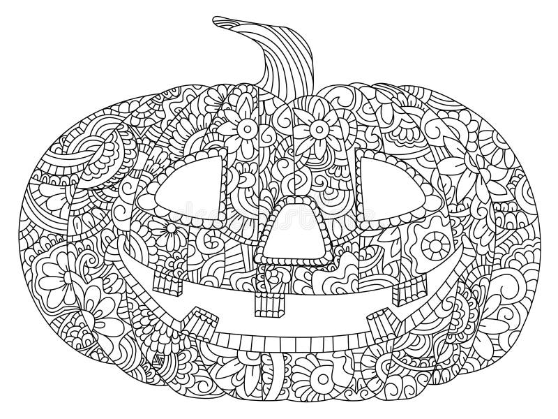 Pumpkin for halloween coloring vector stock vector
