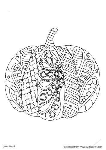 Pumpkin coloring pagedigi stamp