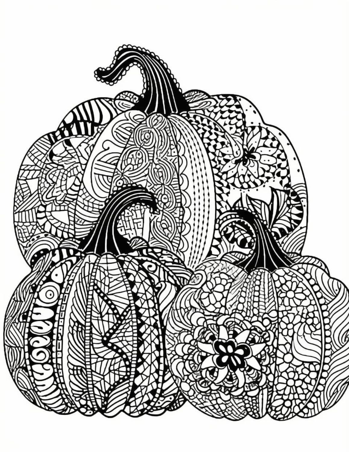 Pumpkin coloring pages for kids and adults