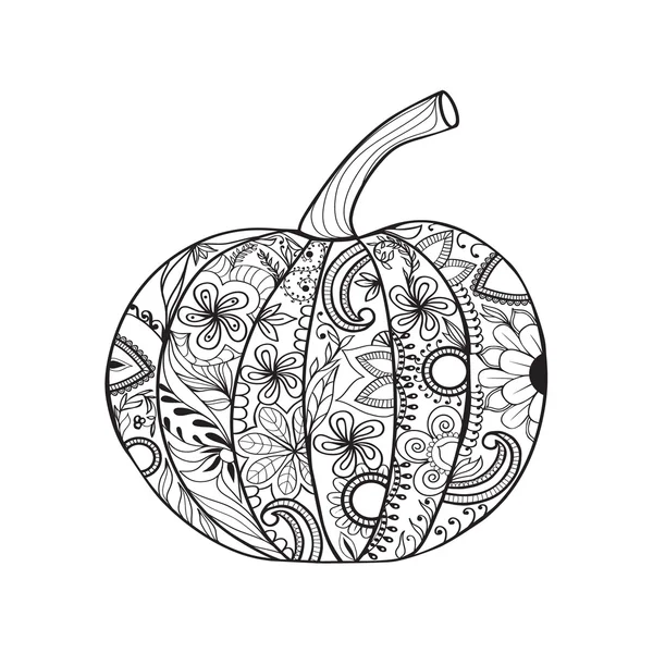 Zentangle style pumpkin for thanksgiving day halloween stock vector by margolana