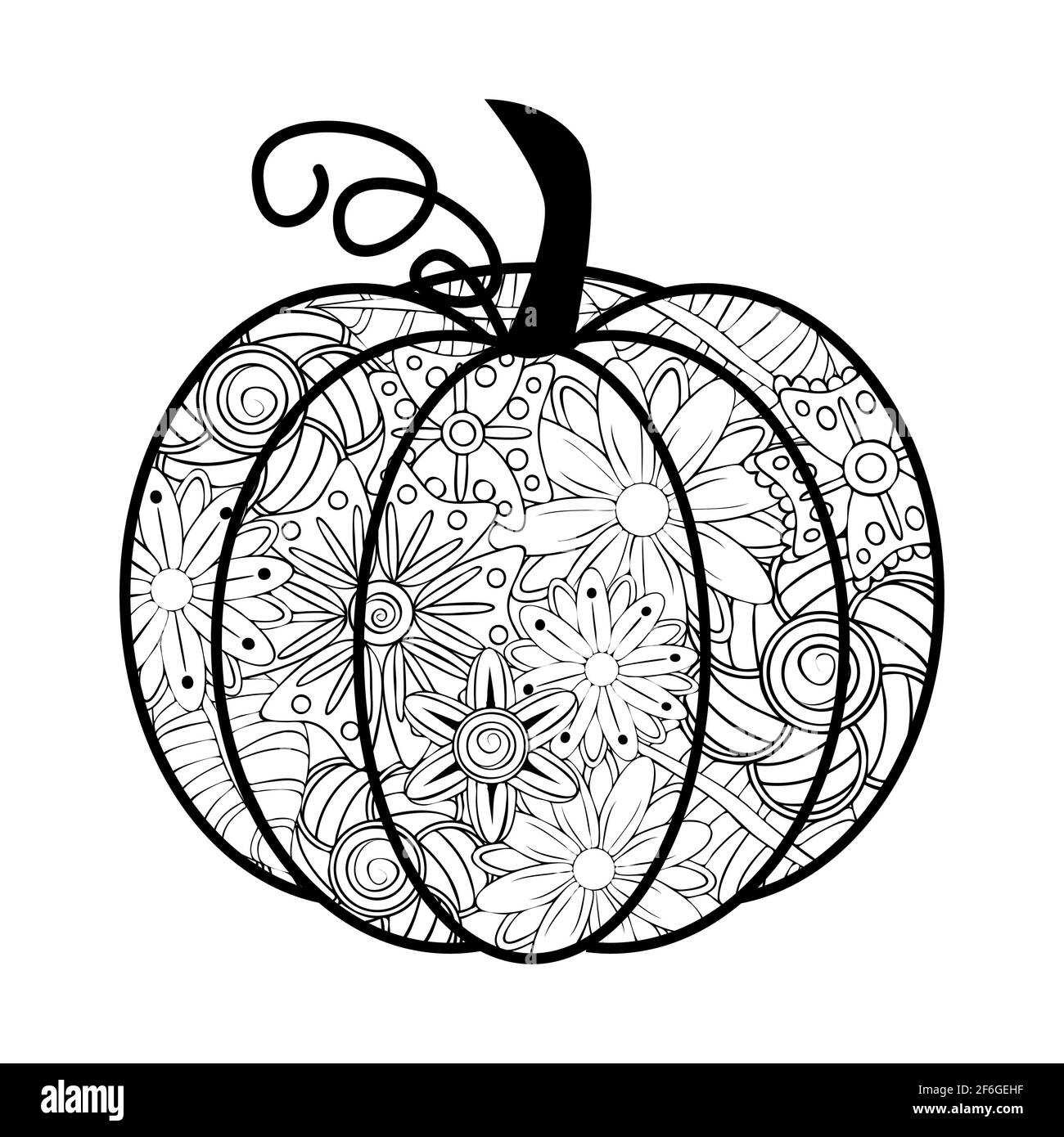 Doodle design of halloween pumpkin for halloween card invitations and adult coloring book pages for anti stress stock vector image art