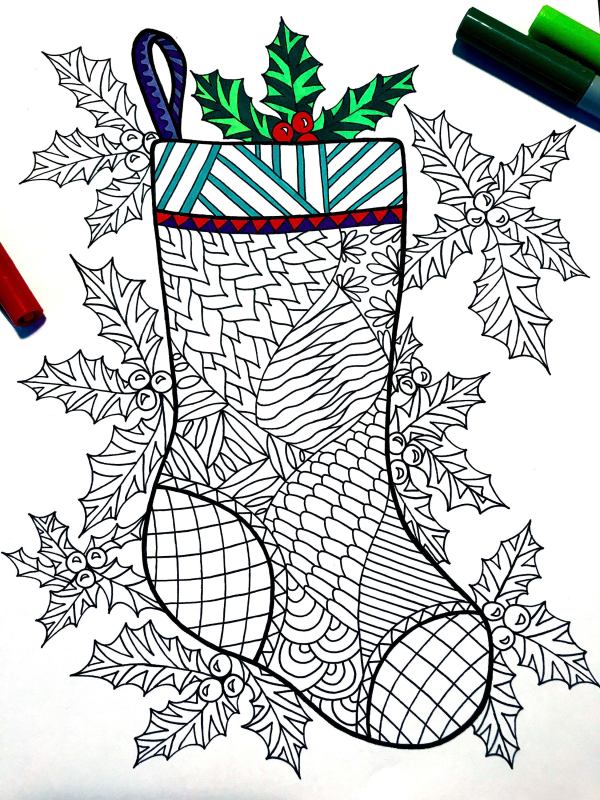 Christmas zentangles printable coloring pages for the holidays â scribble stitch