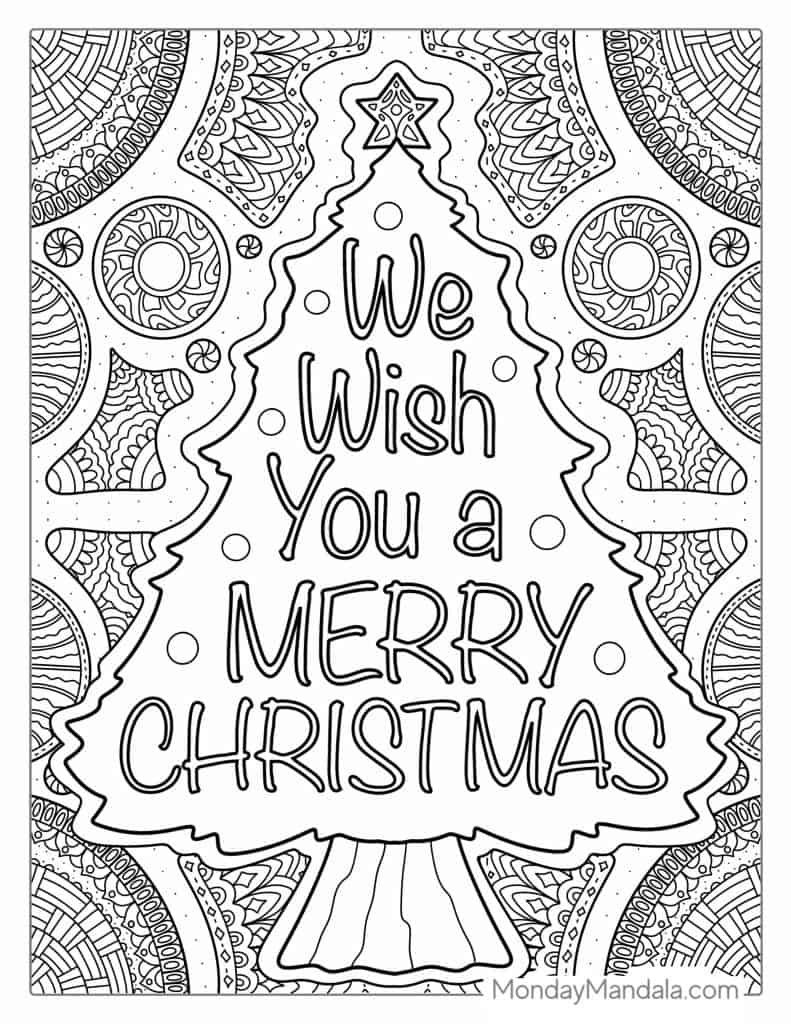 Christmas tree coloring pages free pdf printables