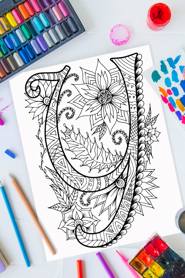 Zentangle letter p design