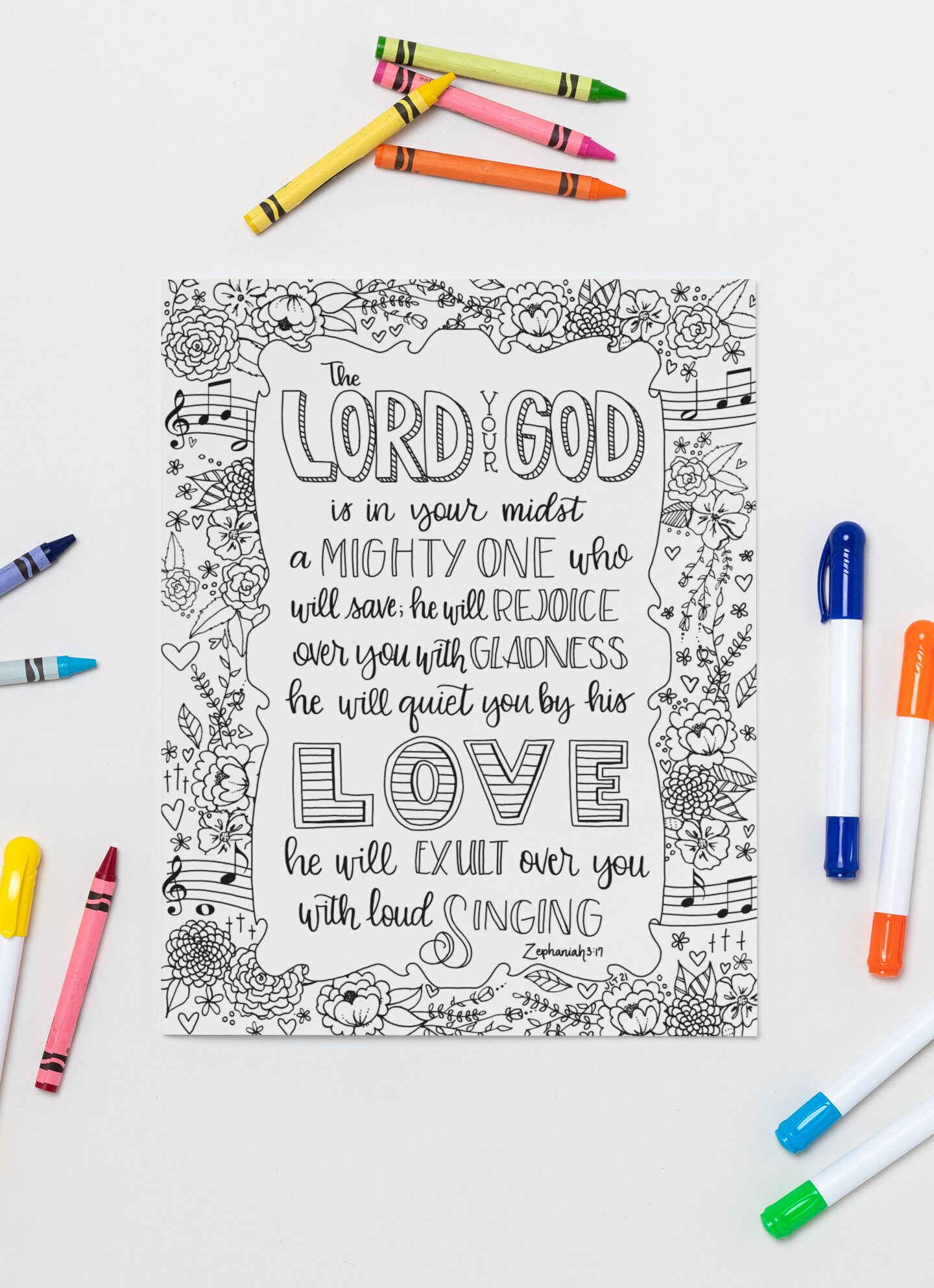 Zephaniah coloring page pdf digital download