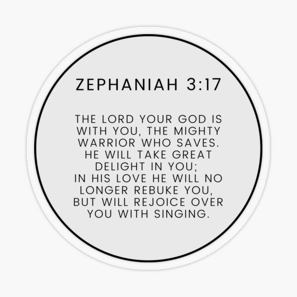 Zephaniah minimalist circle bible verse v sticker for sale by gsquareddesigns