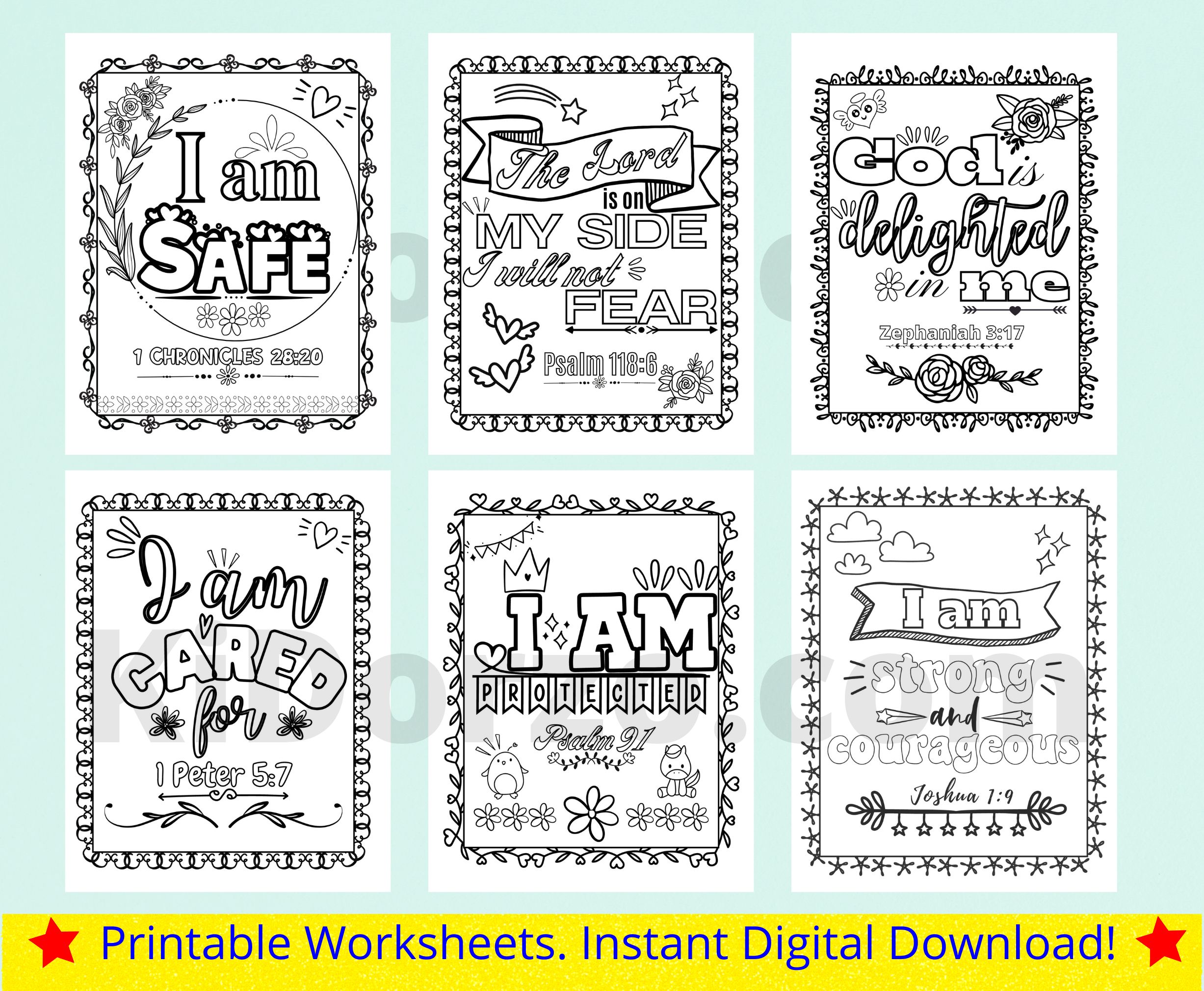Affirmation easy bible verse coloring pages for kids