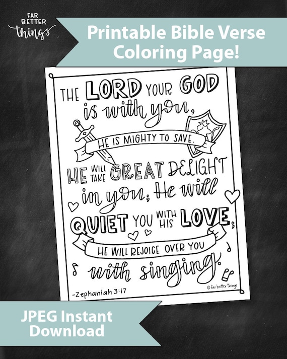 Bible verse coloring page zephaniah printable bible coloring page christian kids activities sunday school craft mighty to save