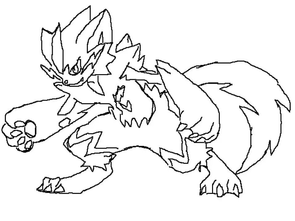 Print zeraora coloring page