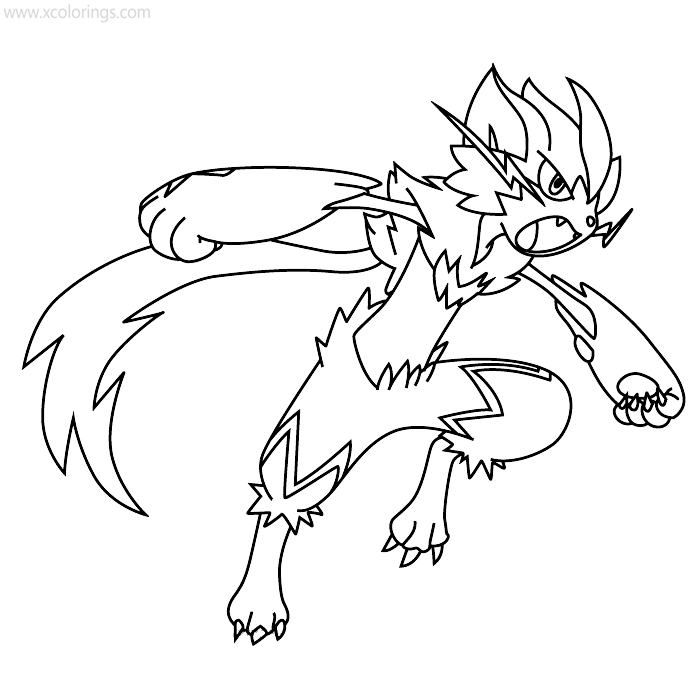 Zeraora pokemon coloring pages